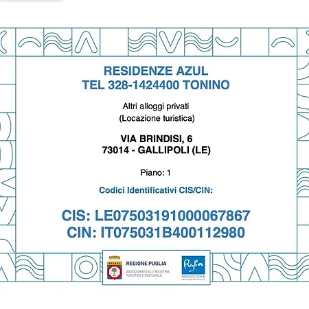 Residenze Azul - Via Brindisi-udine Lägenhet Gallipolli